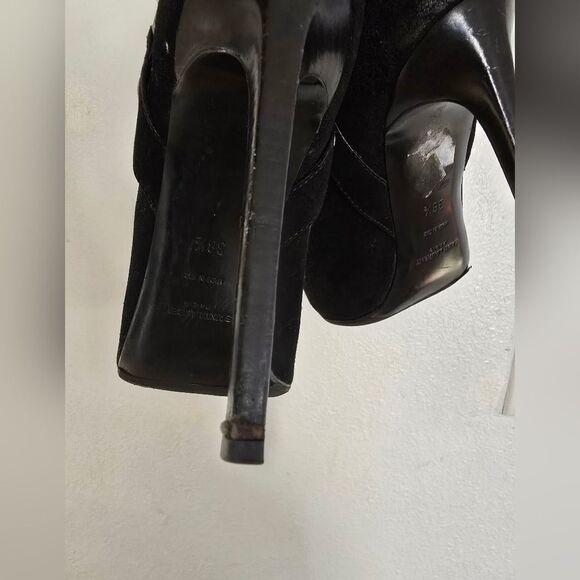 Saint Laurent Black Suede Pointed Toe Boots Size 8.5 - Picture 10 of 15